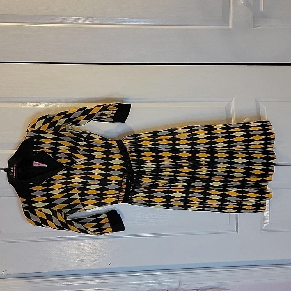 Pinup Girl Couture| XS| Yellow Harlequin Eddie Dress